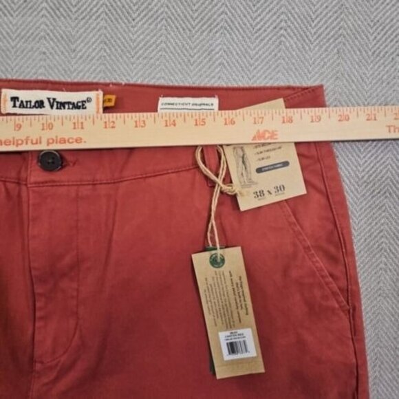 Tailor Vintage Men's Slim Fit Pants 38x30 Canyon Red Stretch Cotton Spandex NWT - Picture 4 of 16
